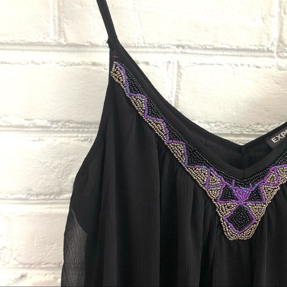 NEW Express Mesh Dress w/ Bead Trim Size Medium - Picture 4 of 4